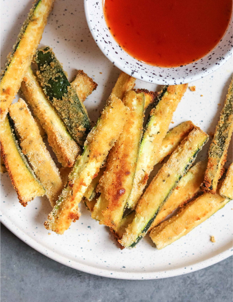 Garlic Herb Baked Zucchini Fries