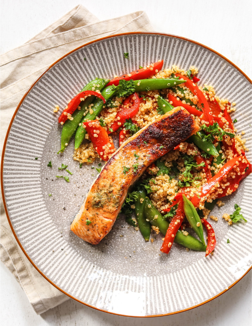 Baked Salmon & Warm Quinoa Salad